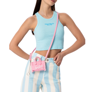 Pink cotton canvas Key Holder